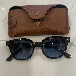 Ray-Ban Women's Tortoiseshell Frame Sunglasses with Blue Gradient Lenses